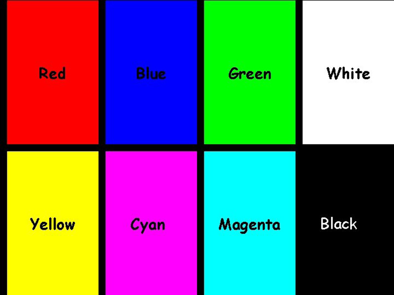 Mạch sẽ tạo ra 8 loại màu sắc cơ bản