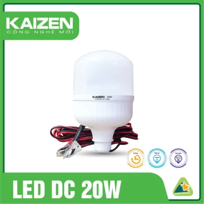 Bóng đèn led tích điện kẹp bình DC1KZ 20W DC 12V dây 3m