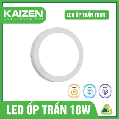 Đèn LED Ốp Trần Kaizen Tròn 18W Mã KZOTT18WAST
