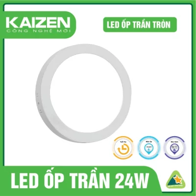 Đèn LED Ốp Trần Kaizen Tròn 24W Mã KZOTT24WAST